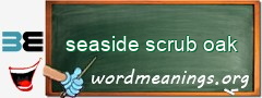 WordMeaning blackboard for seaside scrub oak